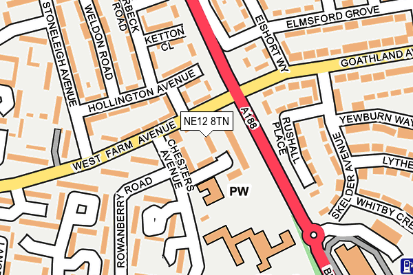 NE12 8TN map - OS OpenMap – Local (Ordnance Survey)