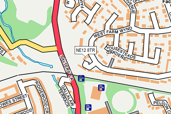 NE12 8TR map - OS OpenMap – Local (Ordnance Survey)