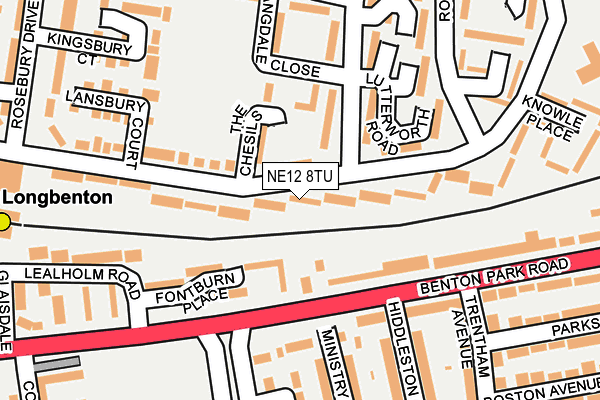 NE12 8TU map - OS OpenMap – Local (Ordnance Survey)
