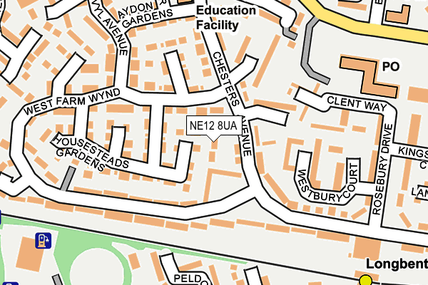 NE12 8UA map - OS OpenMap – Local (Ordnance Survey)