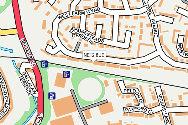 NE12 8UE map - OS OpenMap – Local (Ordnance Survey)
