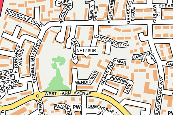 NE12 8UR map - OS OpenMap – Local (Ordnance Survey)