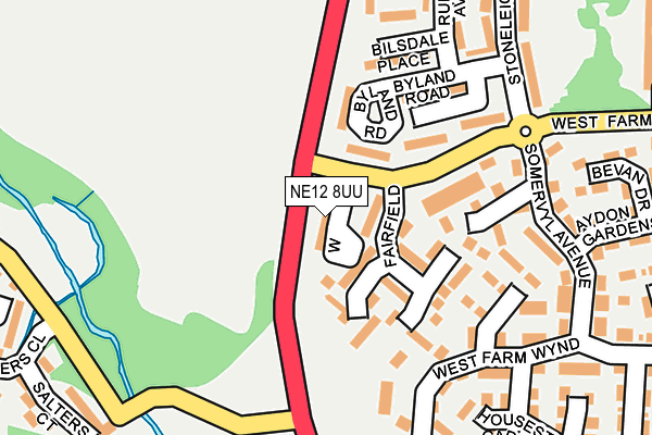 NE12 8UU map - OS OpenMap – Local (Ordnance Survey)