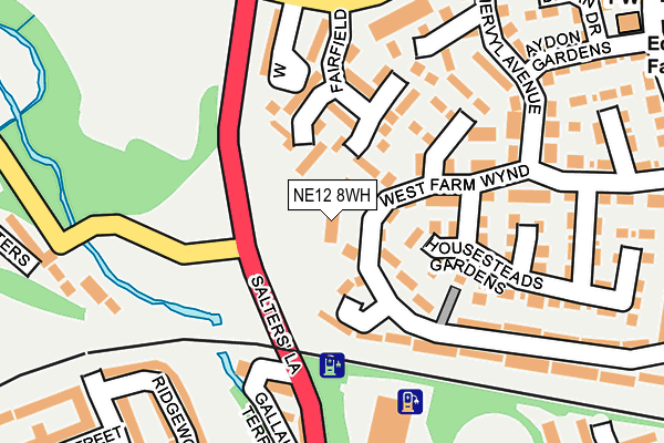 NE12 8WH map - OS OpenMap – Local (Ordnance Survey)