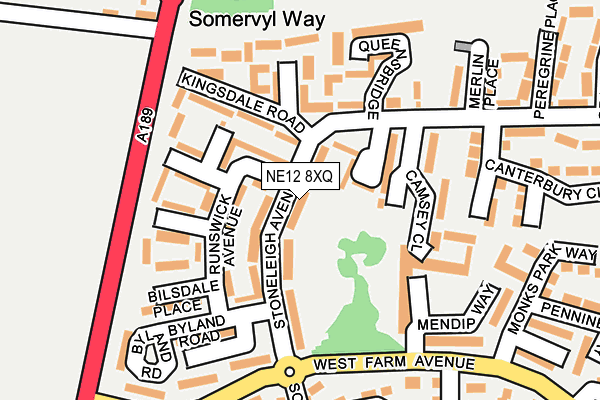 NE12 8XQ map - OS OpenMap – Local (Ordnance Survey)
