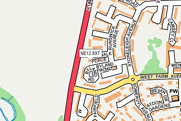 NE12 8XT map - OS OpenMap – Local (Ordnance Survey)