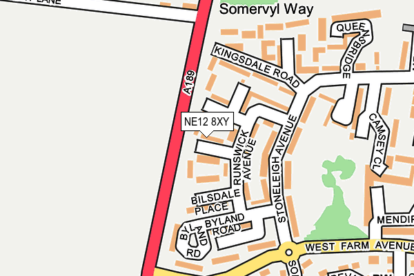 NE12 8XY map - OS OpenMap – Local (Ordnance Survey)