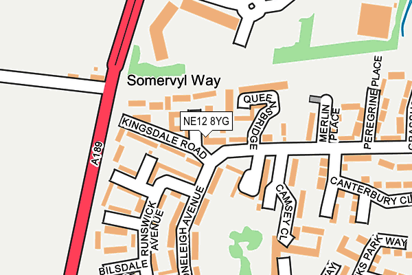 NE12 8YG map - OS OpenMap – Local (Ordnance Survey)