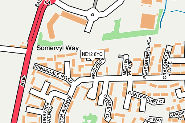 NE12 8YQ map - OS OpenMap – Local (Ordnance Survey)