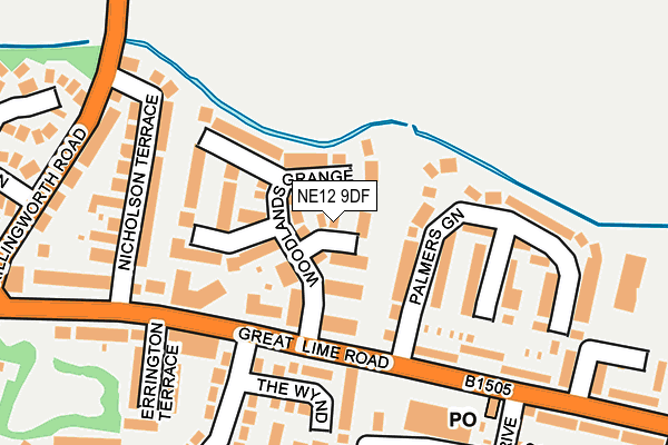 NE12 9DF map - OS OpenMap – Local (Ordnance Survey)
