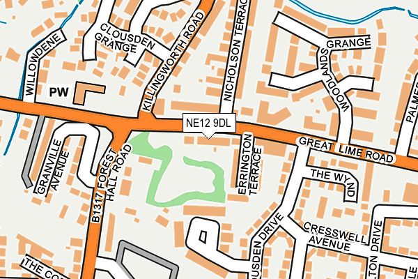 NE12 9DL map - OS OpenMap – Local (Ordnance Survey)