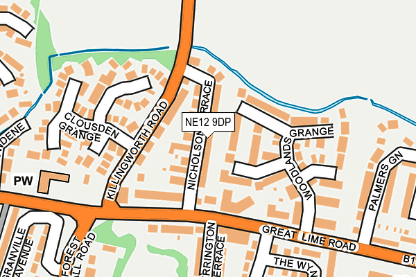 NE12 9DP map - OS OpenMap – Local (Ordnance Survey)
