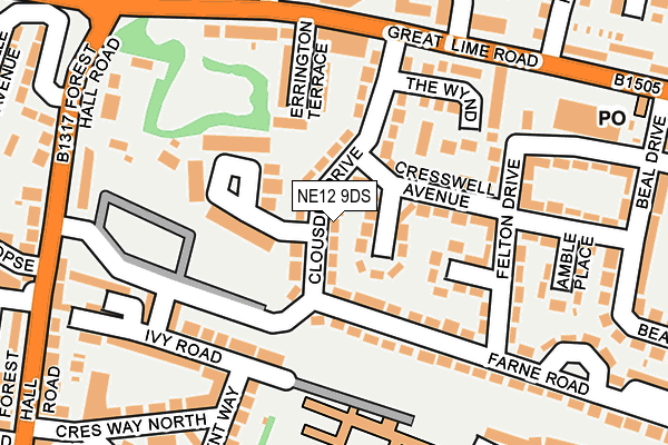 NE12 9DS map - OS OpenMap – Local (Ordnance Survey)