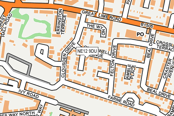 NE12 9DU map - OS OpenMap – Local (Ordnance Survey)