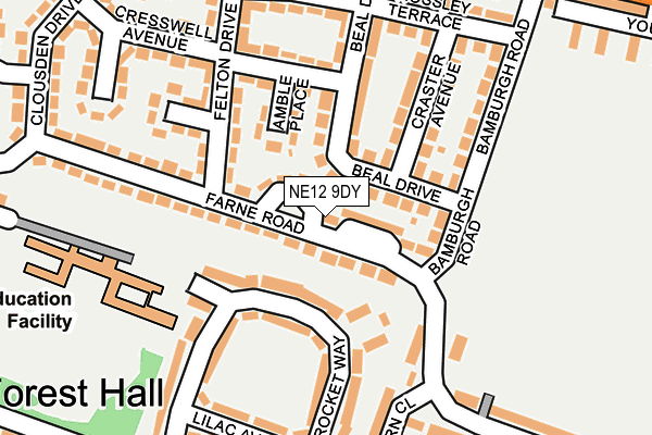 NE12 9DY map - OS OpenMap – Local (Ordnance Survey)