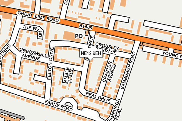 NE12 9EH map - OS OpenMap – Local (Ordnance Survey)