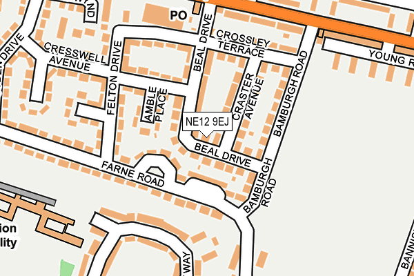 NE12 9EJ map - OS OpenMap – Local (Ordnance Survey)