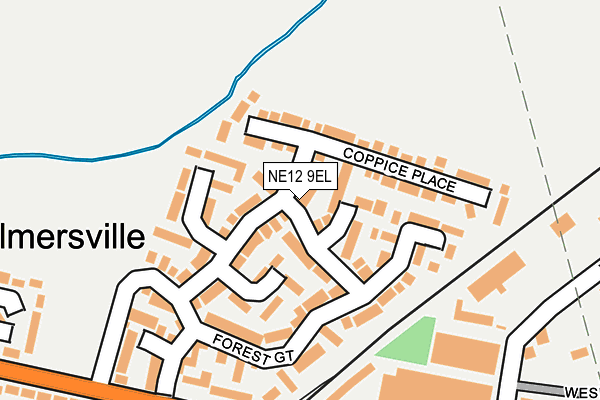 NE12 9EL map - OS OpenMap – Local (Ordnance Survey)