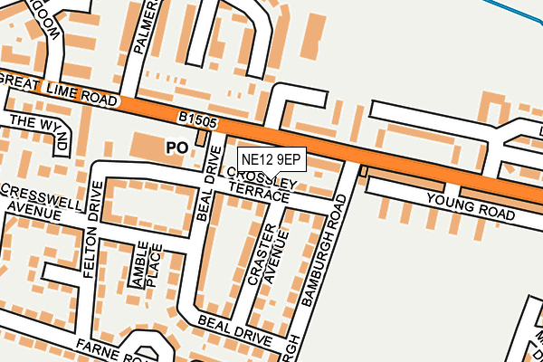 NE12 9EP map - OS OpenMap – Local (Ordnance Survey)