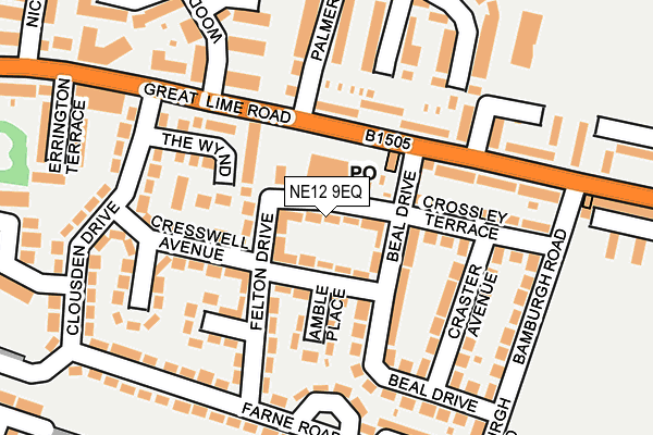 NE12 9EQ map - OS OpenMap – Local (Ordnance Survey)