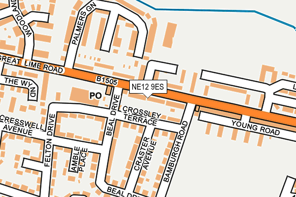 NE12 9ES map - OS OpenMap – Local (Ordnance Survey)