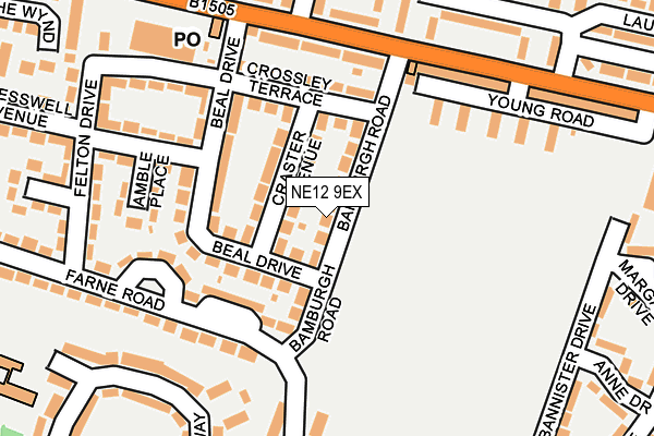 NE12 9EX map - OS OpenMap – Local (Ordnance Survey)