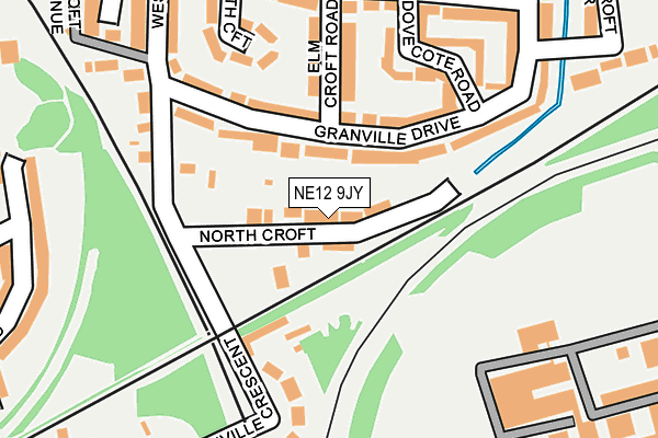 NE12 9JY map - OS OpenMap – Local (Ordnance Survey)