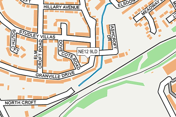 NE12 9LD map - OS OpenMap – Local (Ordnance Survey)