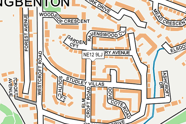 NE12 9LJ map - OS OpenMap – Local (Ordnance Survey)