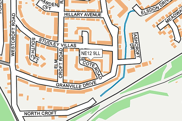 NE12 9LL map - OS OpenMap – Local (Ordnance Survey)