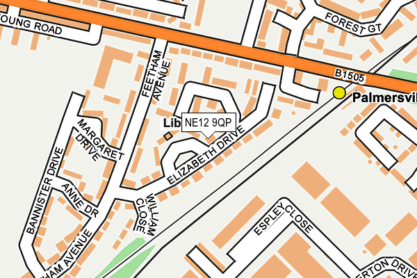 NE12 9QP map - OS OpenMap – Local (Ordnance Survey)