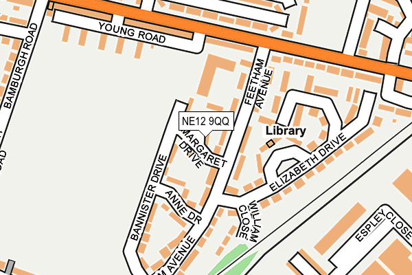NE12 9QQ map - OS OpenMap – Local (Ordnance Survey)
