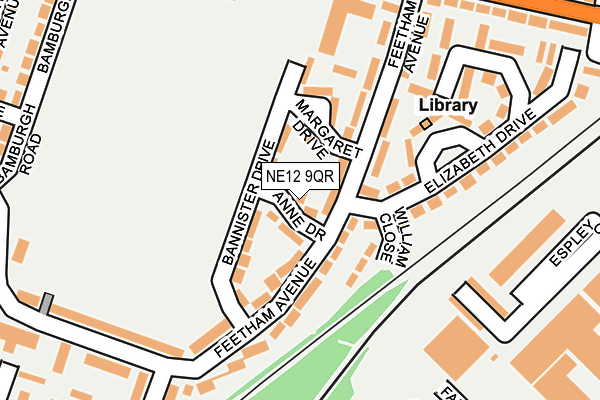 NE12 9QR map - OS OpenMap – Local (Ordnance Survey)
