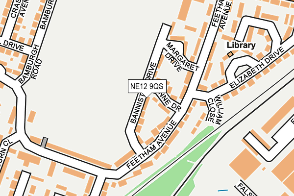 NE12 9QS map - OS OpenMap – Local (Ordnance Survey)