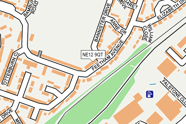 NE12 9QT map - OS OpenMap – Local (Ordnance Survey)