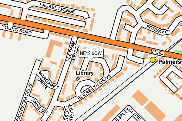 NE12 9QW map - OS OpenMap – Local (Ordnance Survey)