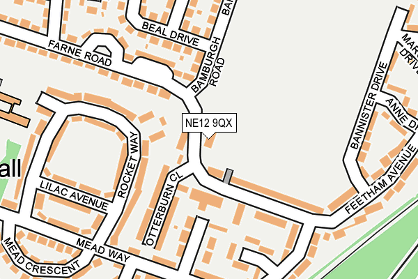 NE12 9QX map - OS OpenMap – Local (Ordnance Survey)