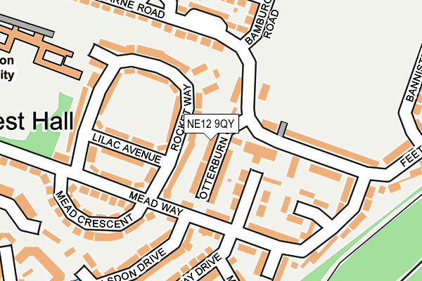 NE12 9QY map - OS OpenMap – Local (Ordnance Survey)