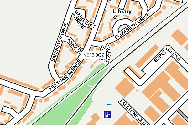 NE12 9QZ map - OS OpenMap – Local (Ordnance Survey)