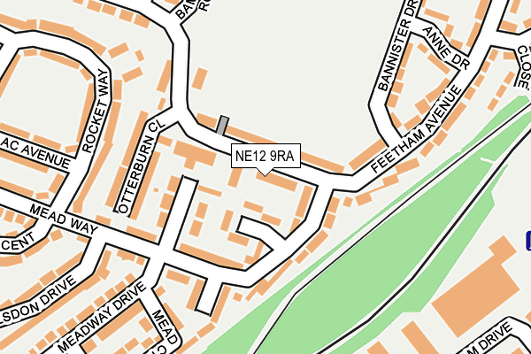 NE12 9RA map - OS OpenMap – Local (Ordnance Survey)
