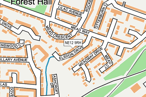 NE12 9RH map - OS OpenMap – Local (Ordnance Survey)