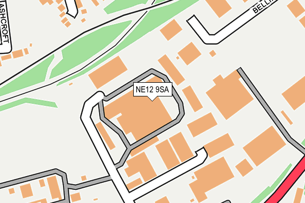 NE12 9SA map - OS OpenMap – Local (Ordnance Survey)