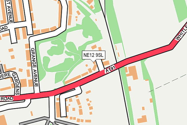 NE12 9SL map - OS OpenMap – Local (Ordnance Survey)