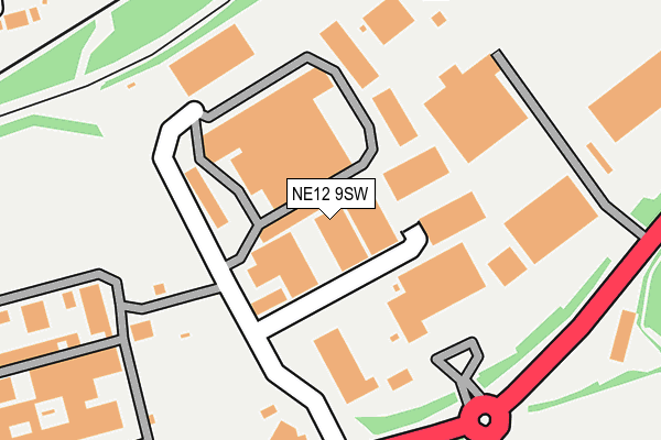 NE12 9SW map - OS OpenMap – Local (Ordnance Survey)