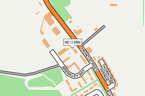 NE13 6BN map - OS OpenMap – Local (Ordnance Survey)