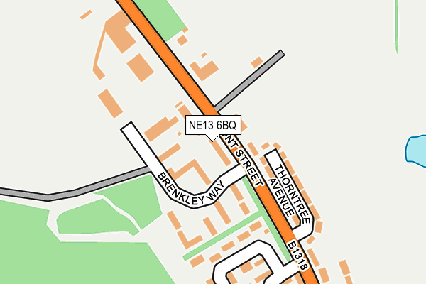 NE13 6BQ map - OS OpenMap – Local (Ordnance Survey)