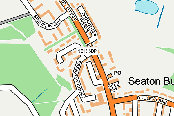 NE13 6DP map - OS OpenMap – Local (Ordnance Survey)