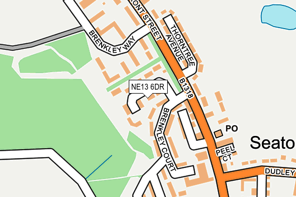 NE13 6DR map - OS OpenMap – Local (Ordnance Survey)