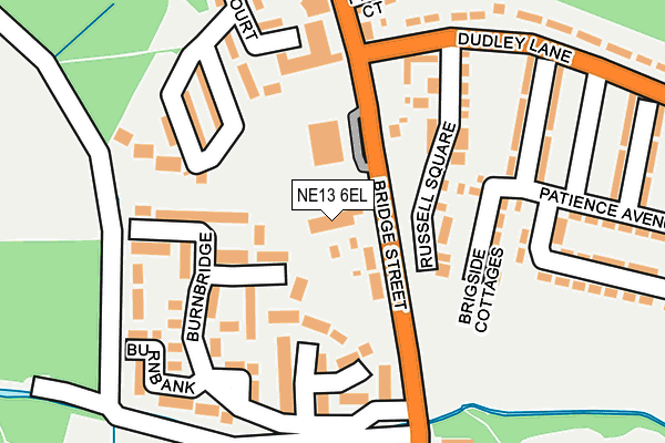 NE13 6EL map - OS OpenMap – Local (Ordnance Survey)