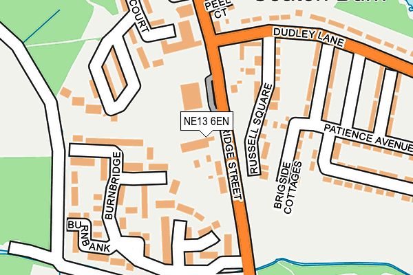 NE13 6EN map - OS OpenMap – Local (Ordnance Survey)